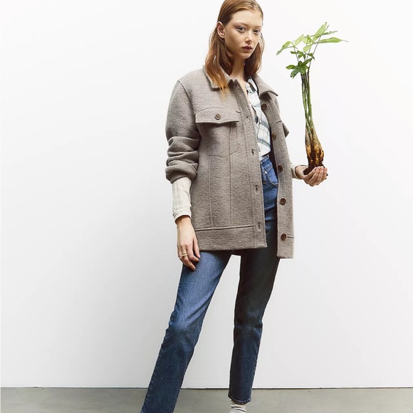 Madewell Boiled Wool Bridgman Sweater-Jacket - Picture 3 of 7